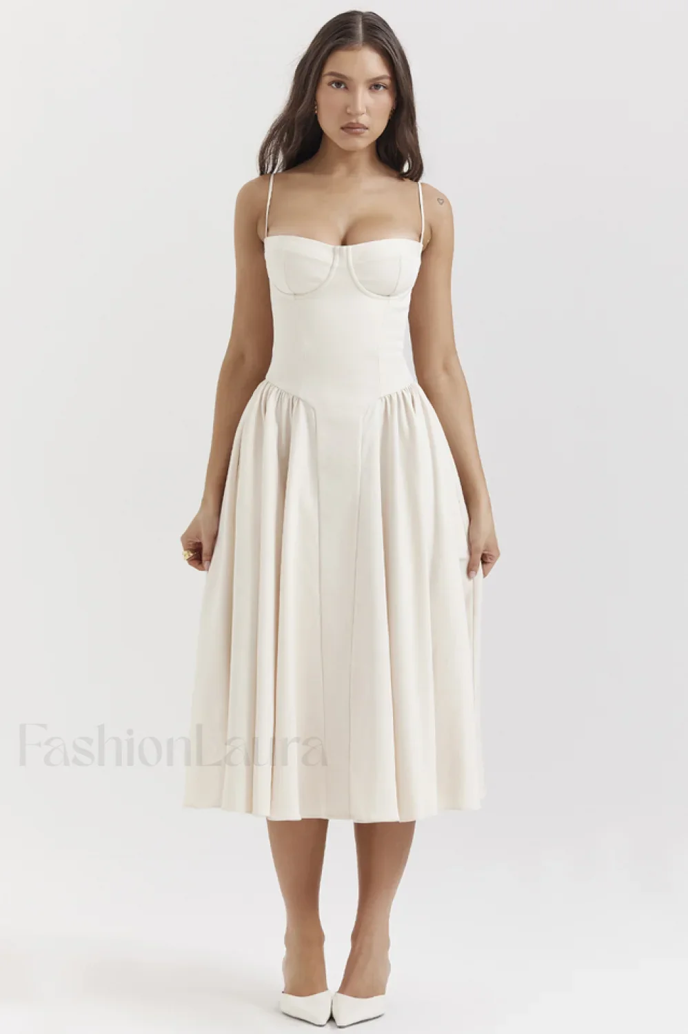 Samaria French Stylish Navy Corset Sundress - Image 58