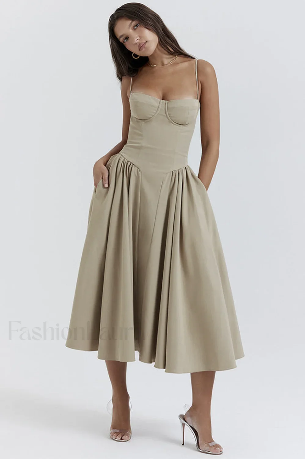 Samaria French Stylish Navy Corset Sundress - Image 62