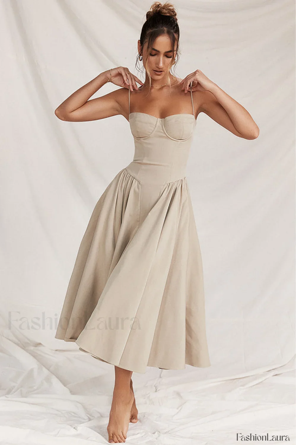 Samaria French Stylish Navy Corset Sundress - Image 71