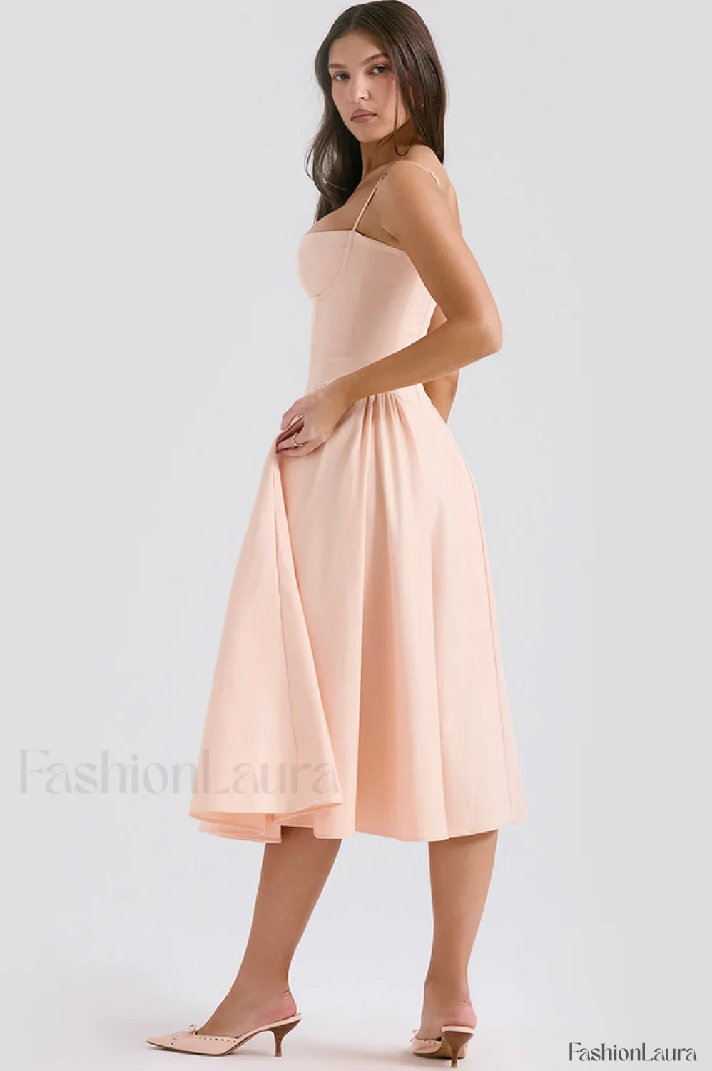 Samaria French Stylish Navy Corset Sundress - Image 77