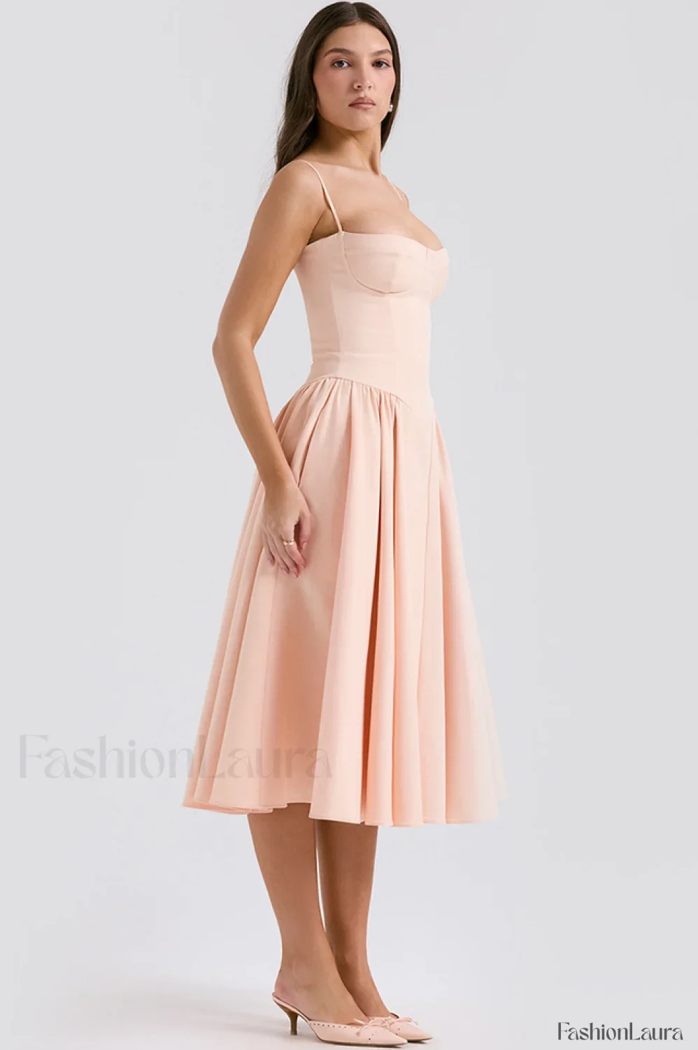 Samaria French Stylish Navy Corset Sundress - Image 78