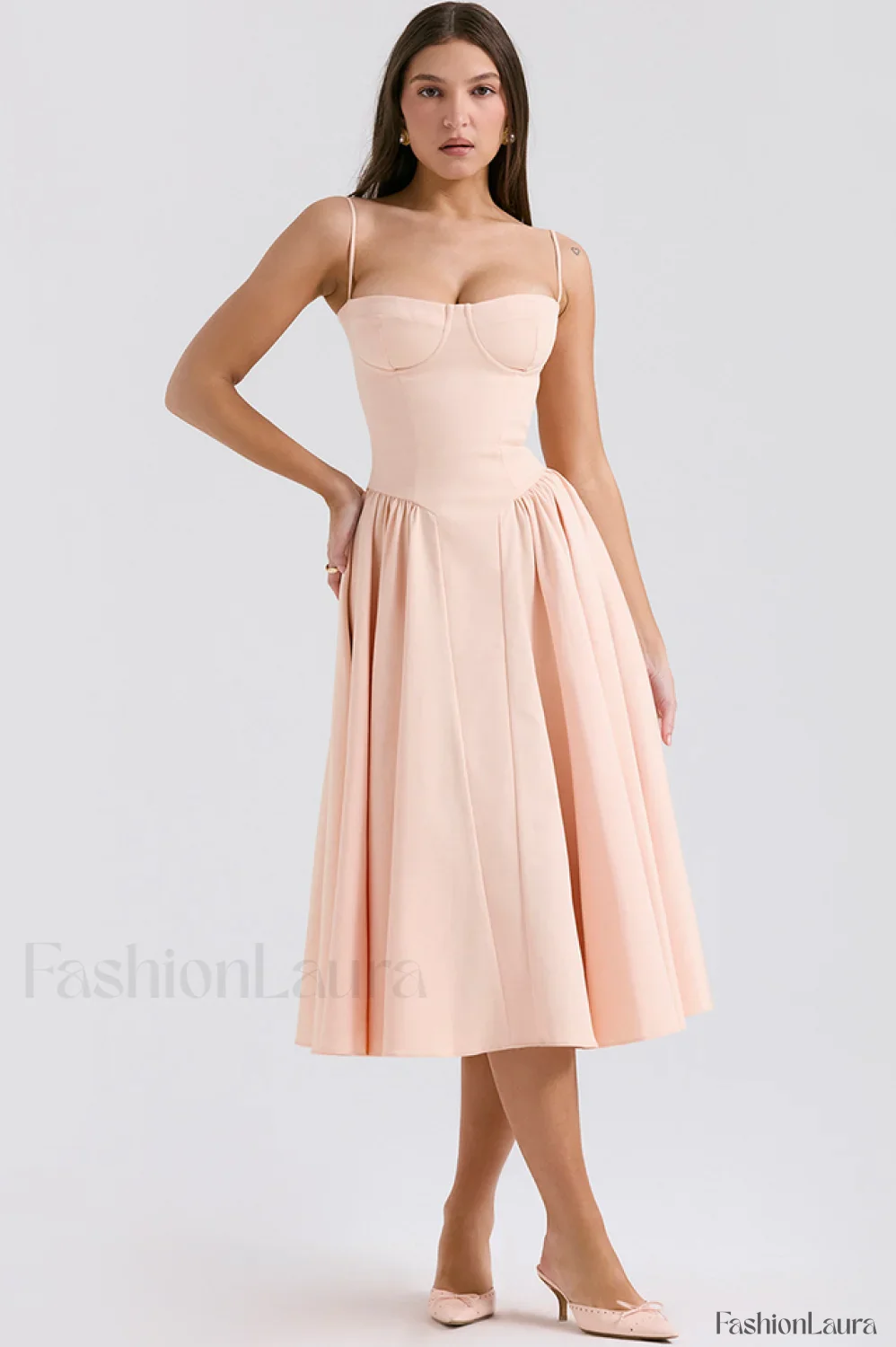 Samaria French Stylish Navy Corset Sundress - Image 79
