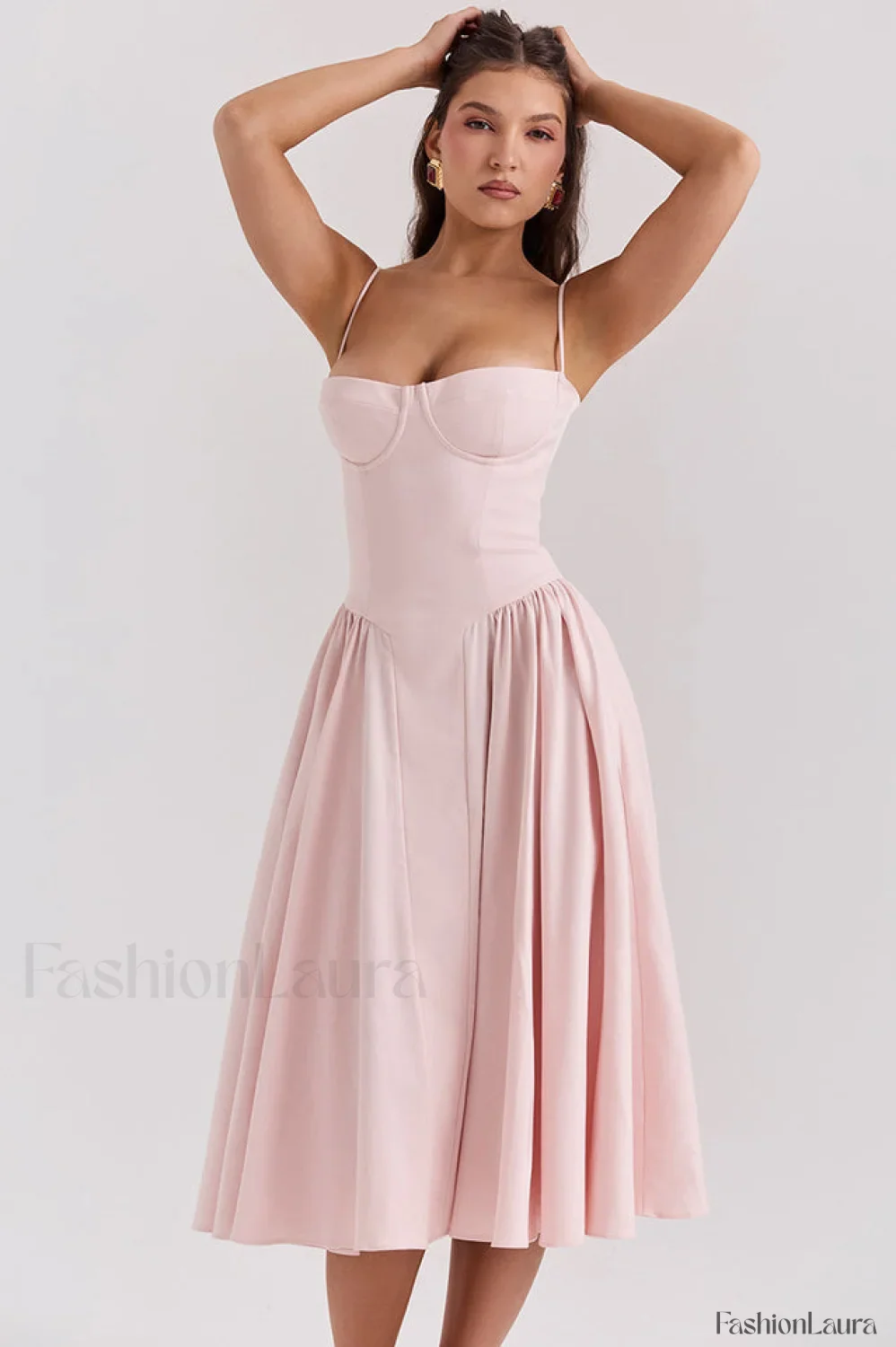 Samaria French Stylish Navy Corset Sundress - Image 85