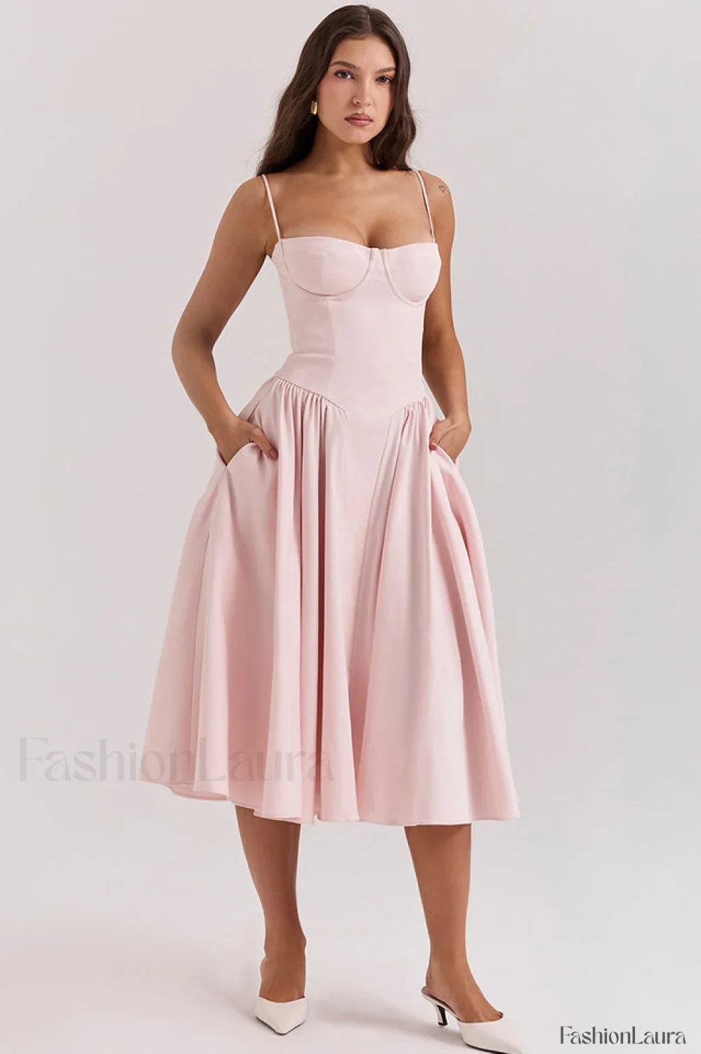 Samaria French Stylish Navy Corset Sundress - Image 87