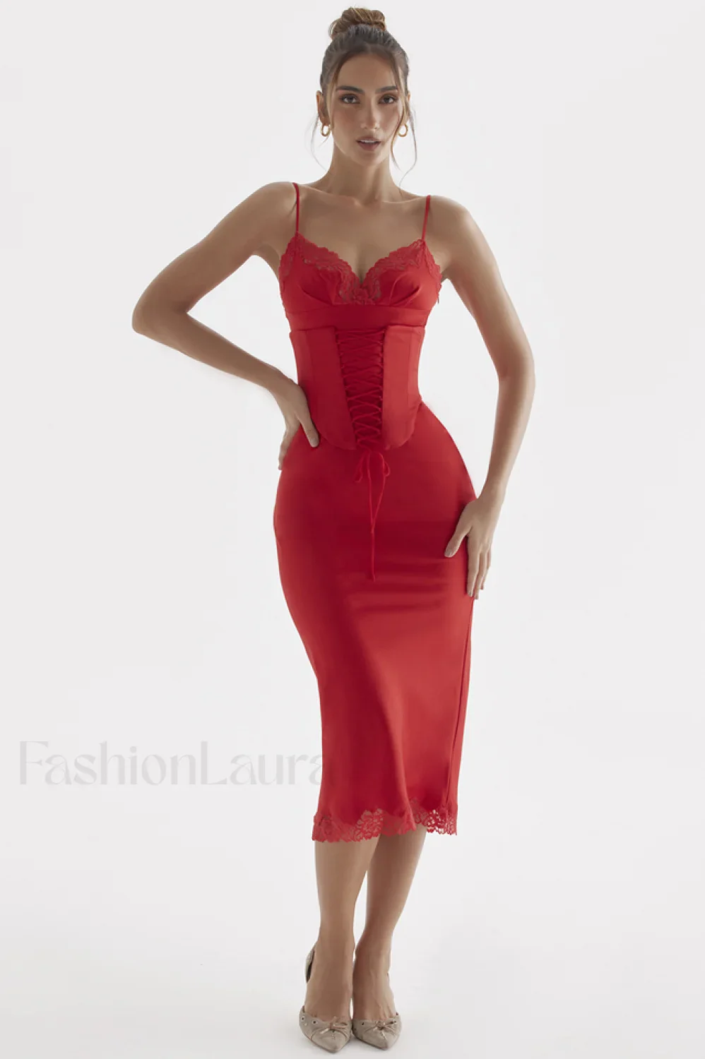 Salma Satin Stylish Slip Midi Dress - Image 18