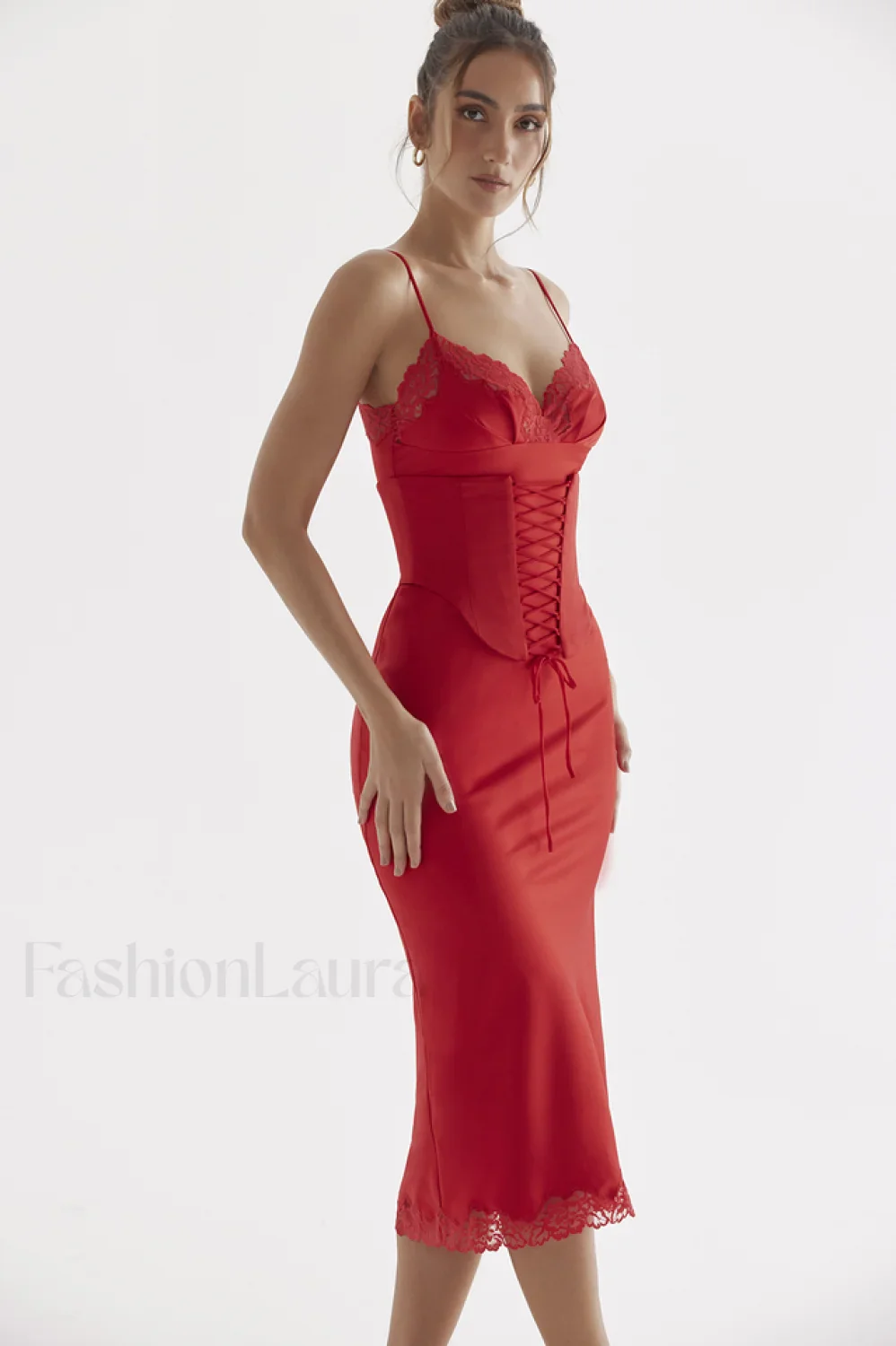 Salma Satin Stylish Slip Midi Dress - Image 19