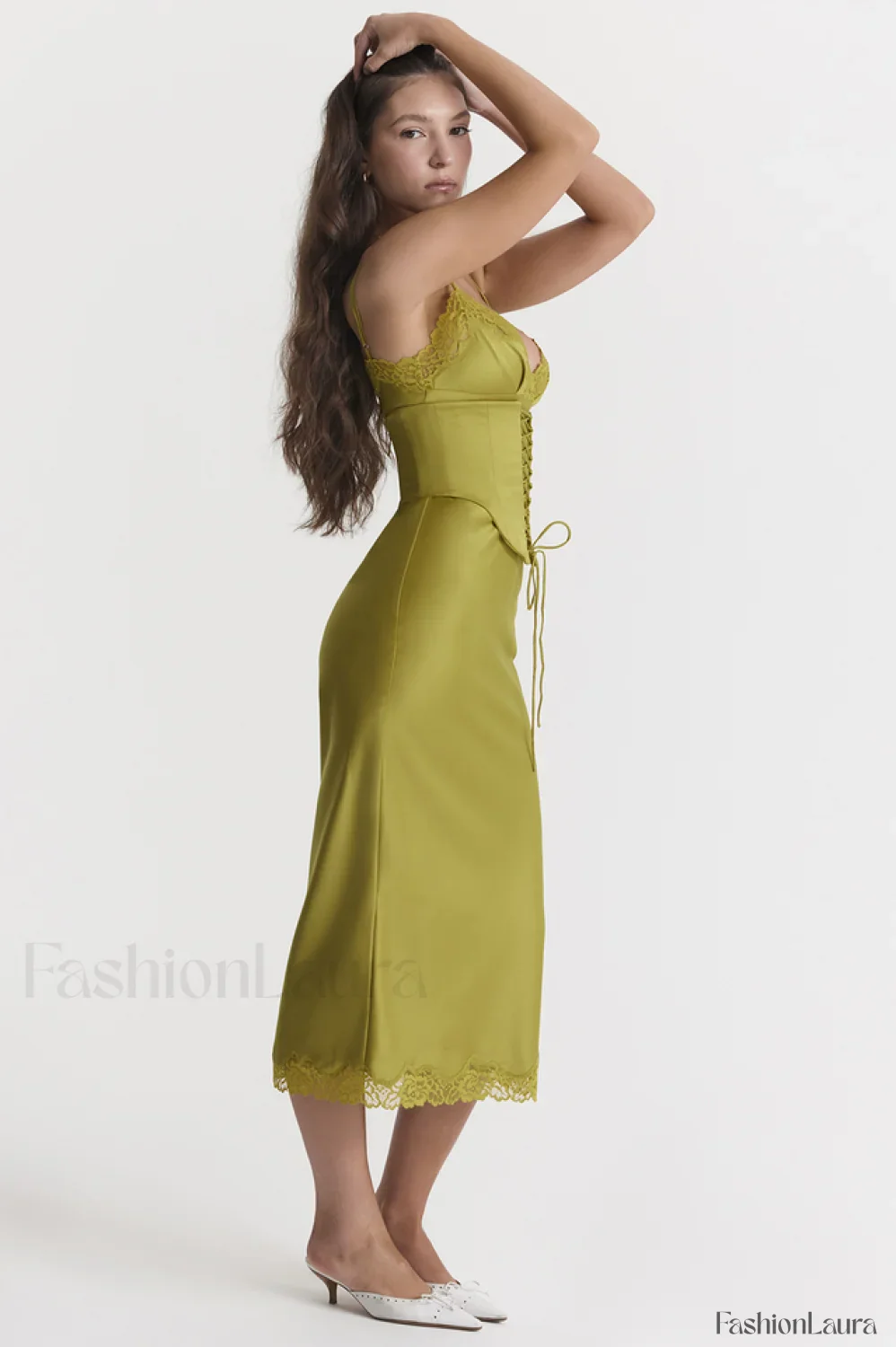 Salma Satin Stylish Slip Midi Dress - Image 64
