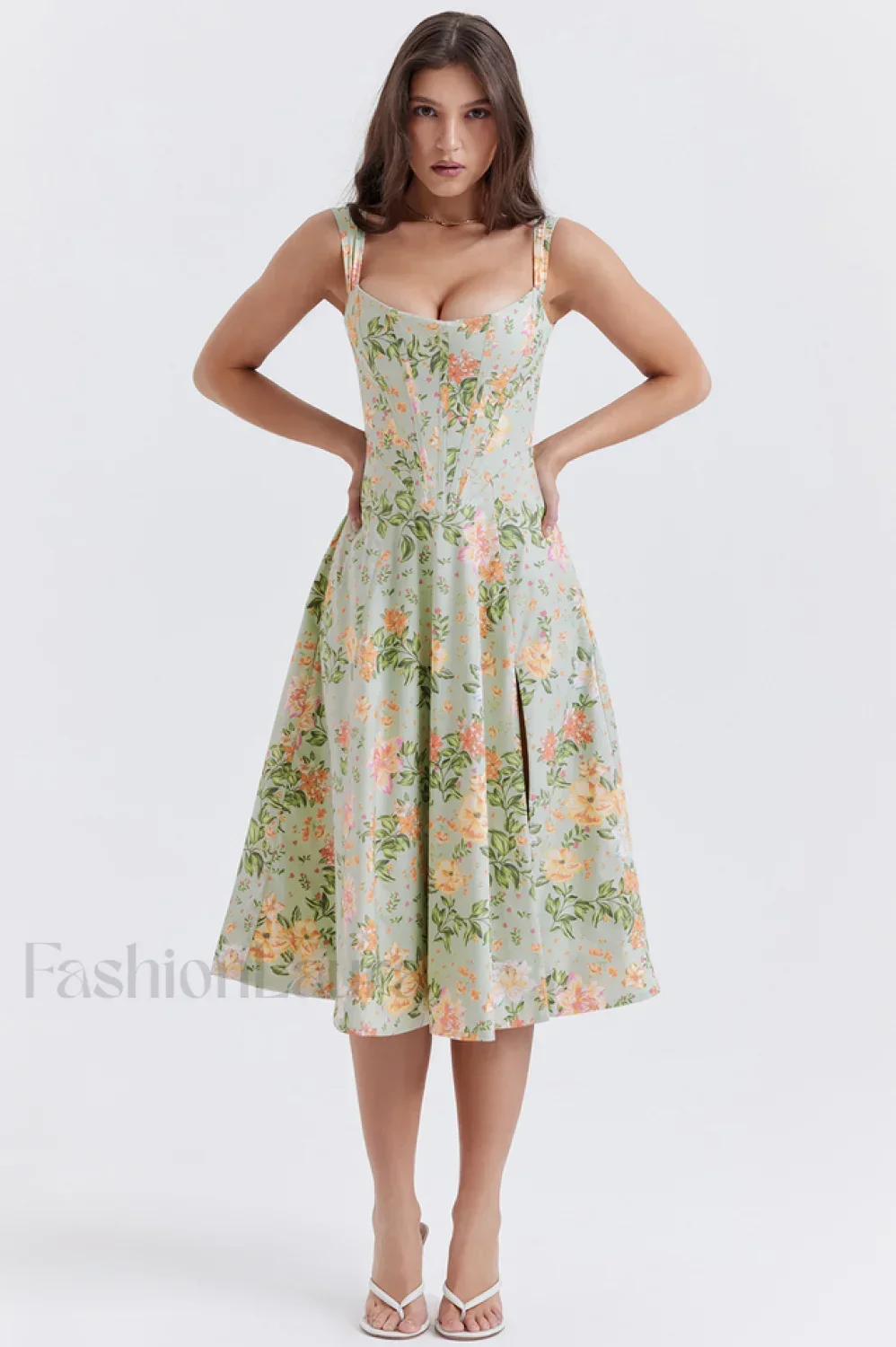 Saira Floral Stylish Print Midi Sundress