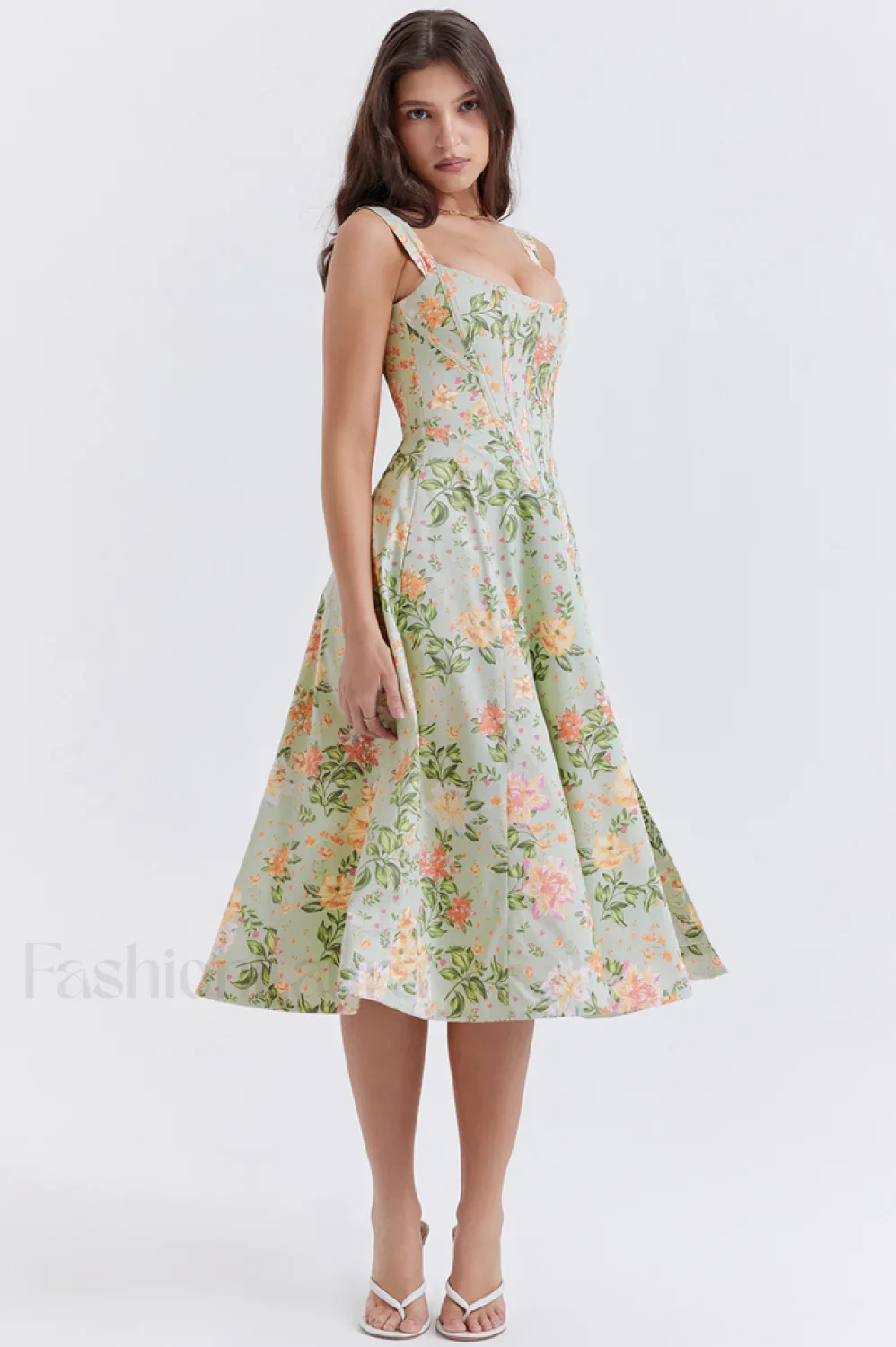 Saira Floral Stylish Print Midi Sundress - Image 3