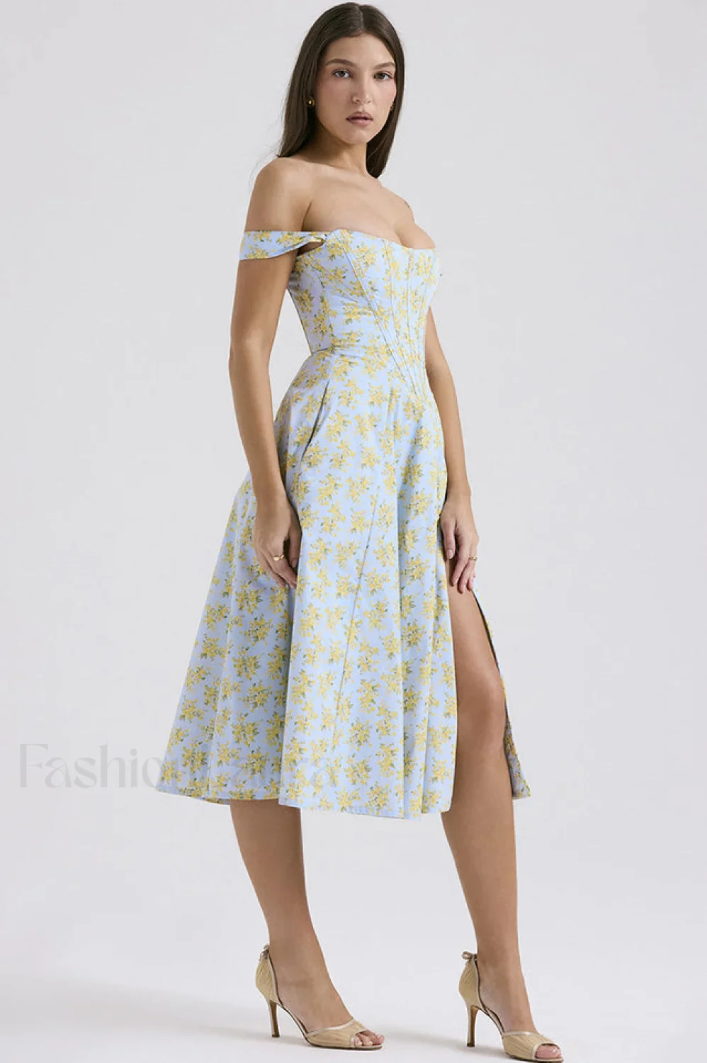 Saira Floral Stylish Print Midi Sundress - Image 39