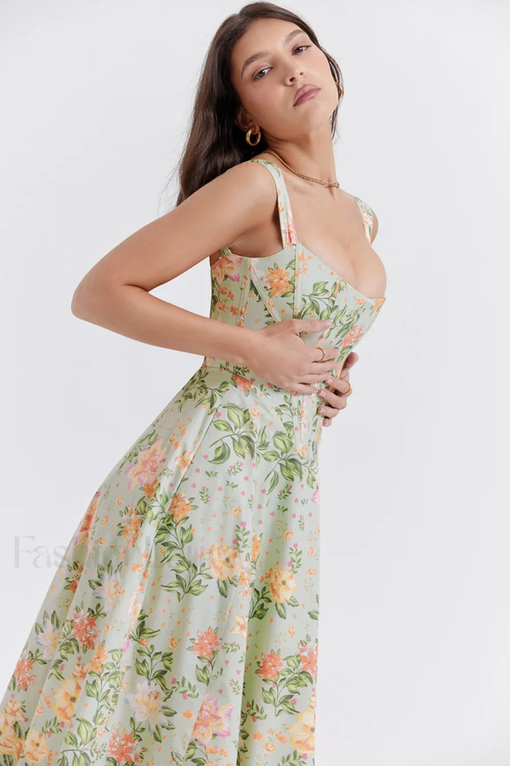 Saira Floral Stylish Print Midi Sundress - Image 7