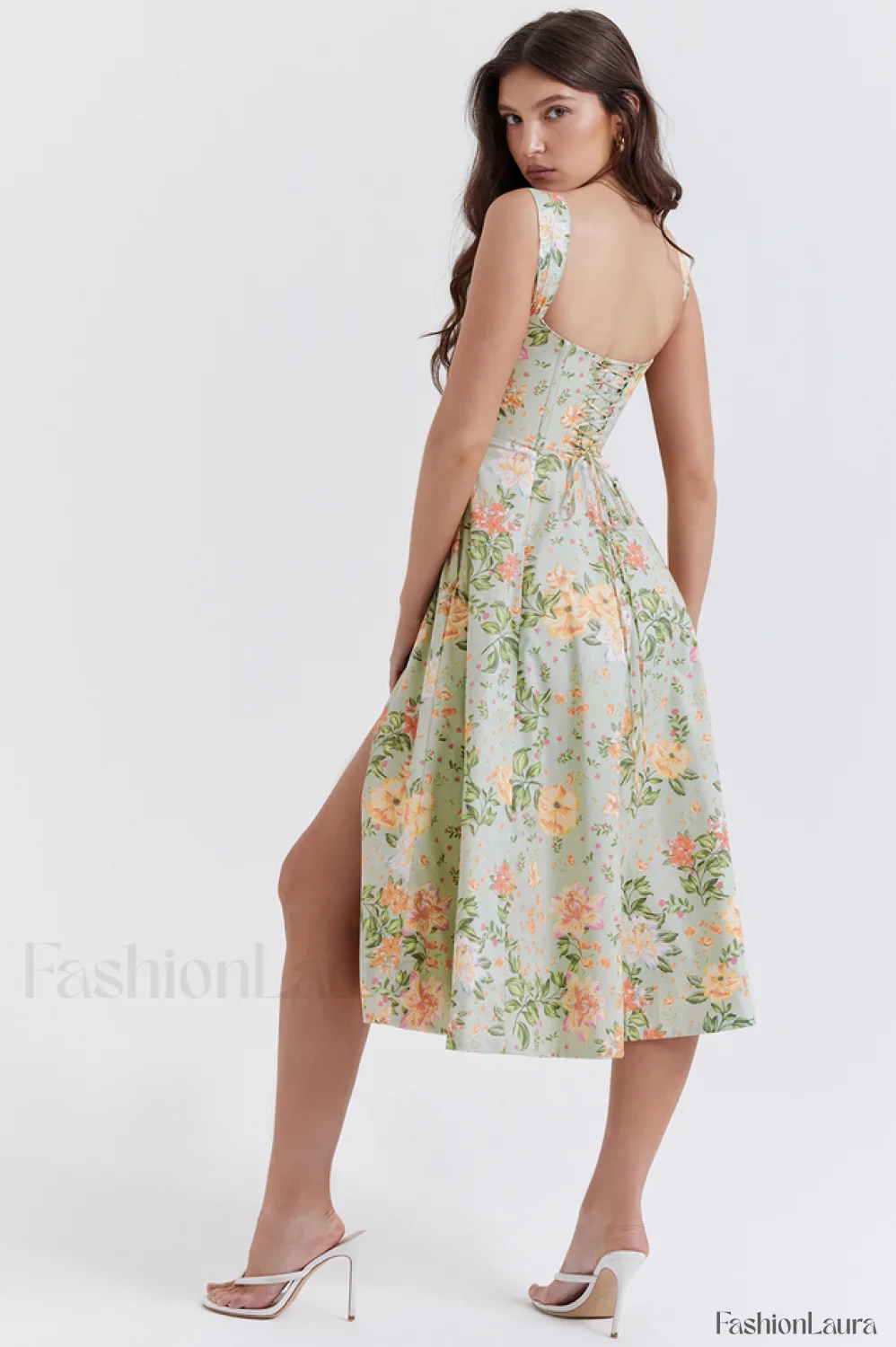 Saira Floral Stylish Print Midi Sundress - Image 78