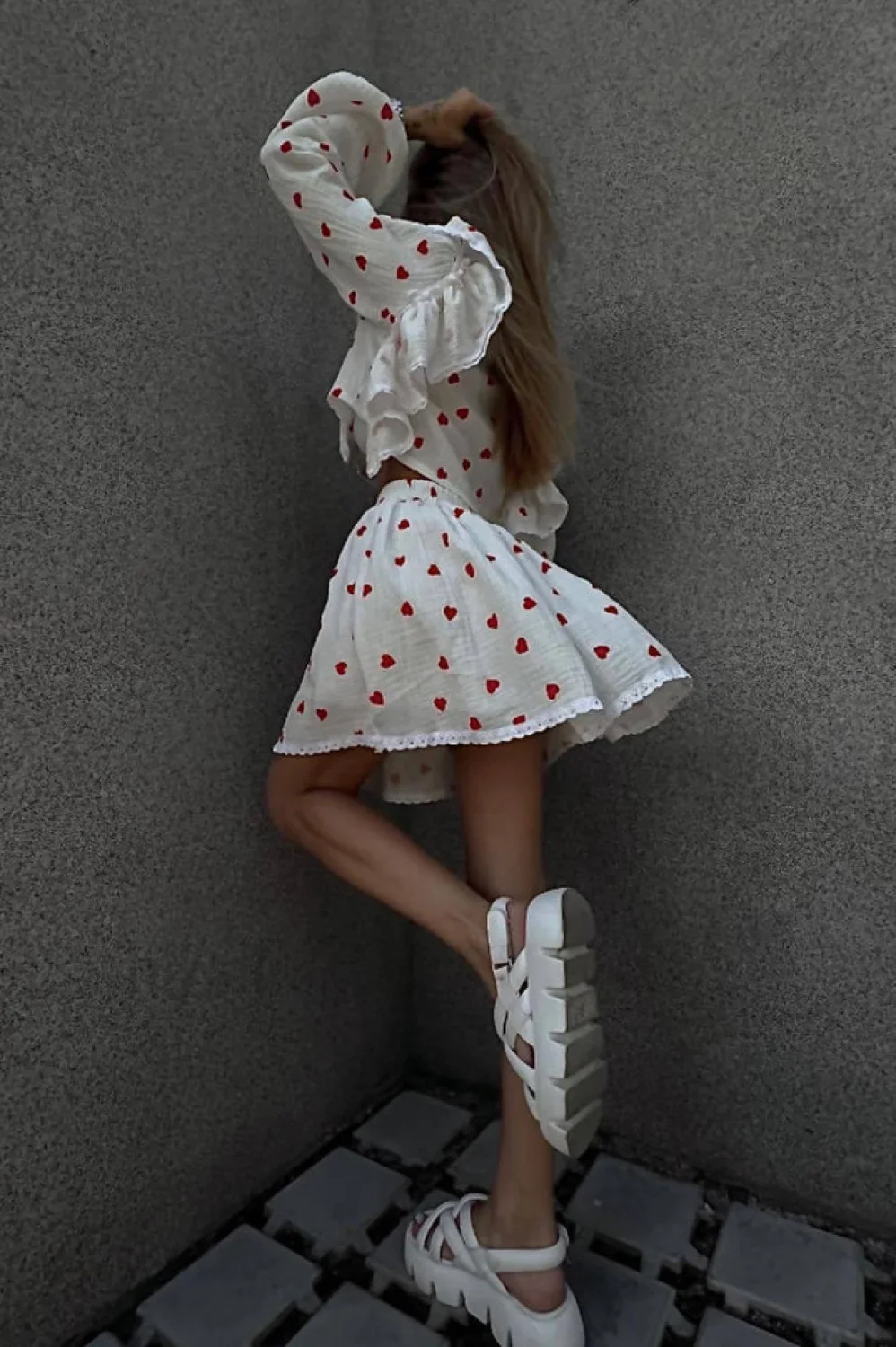 Ruffled Strawberry Stylish Print Skirt Set - Image 32