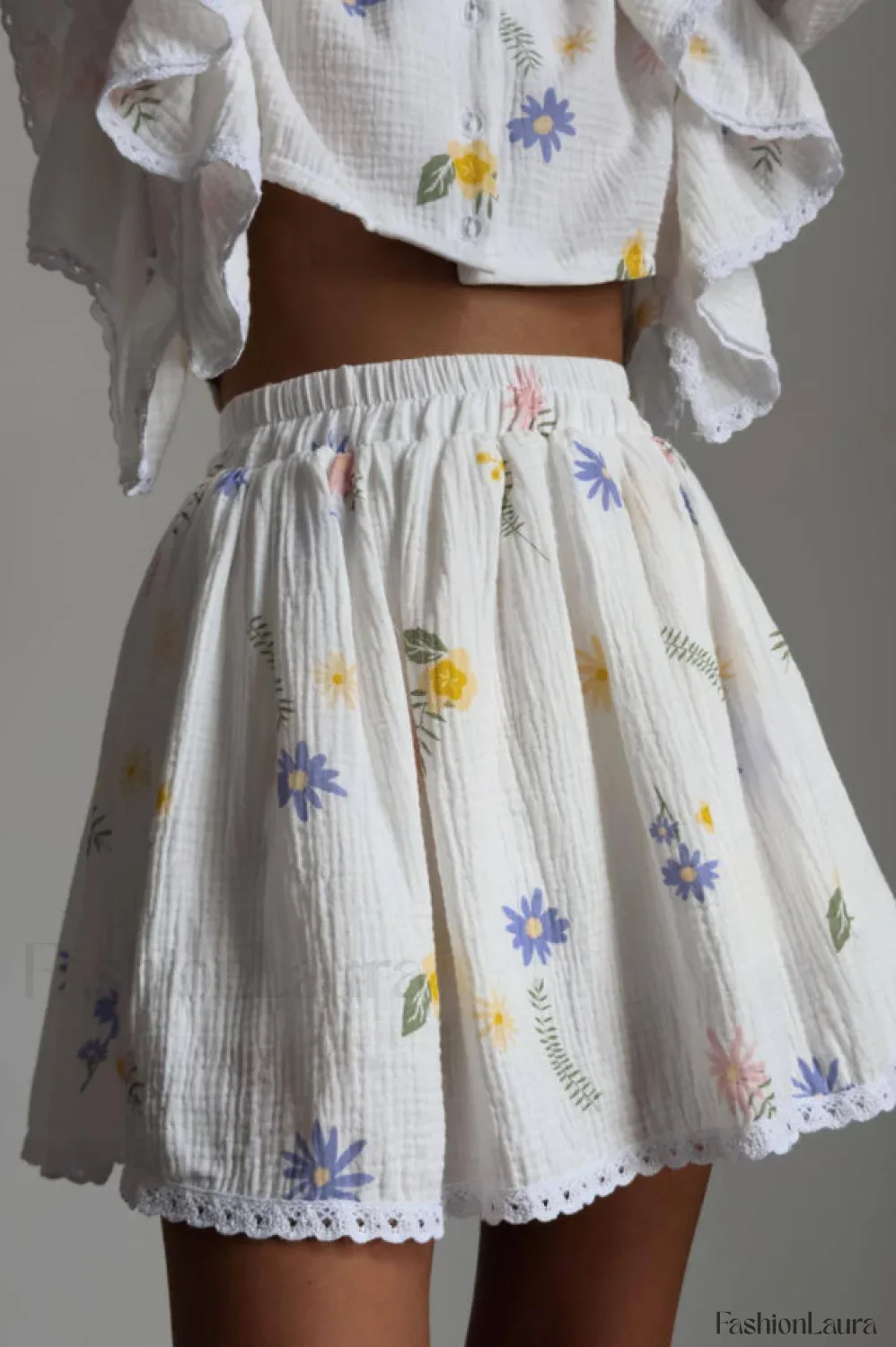 Ruffled Strawberry Stylish Print Skirt Set - Image 65