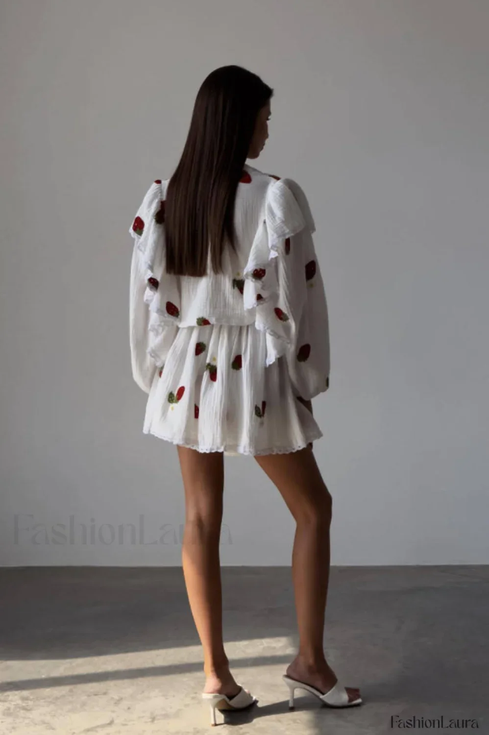 Ruffled Strawberry Stylish Print Skirt Set - Image 75