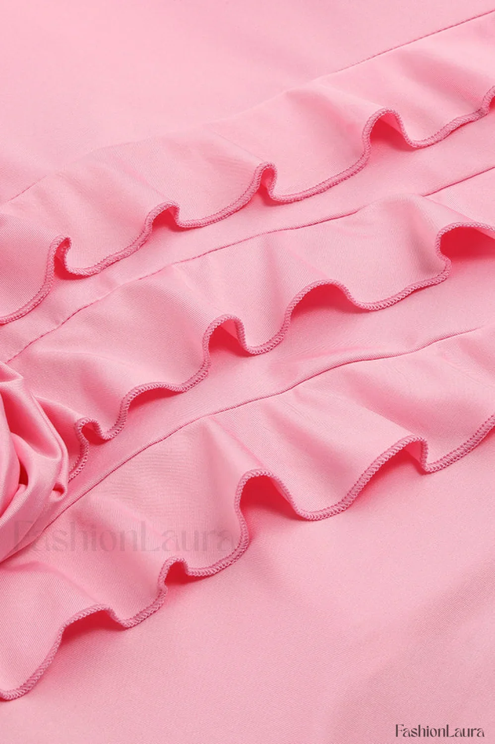 Rose-Detail Ruffled Stylish Mini Dress - Image 33