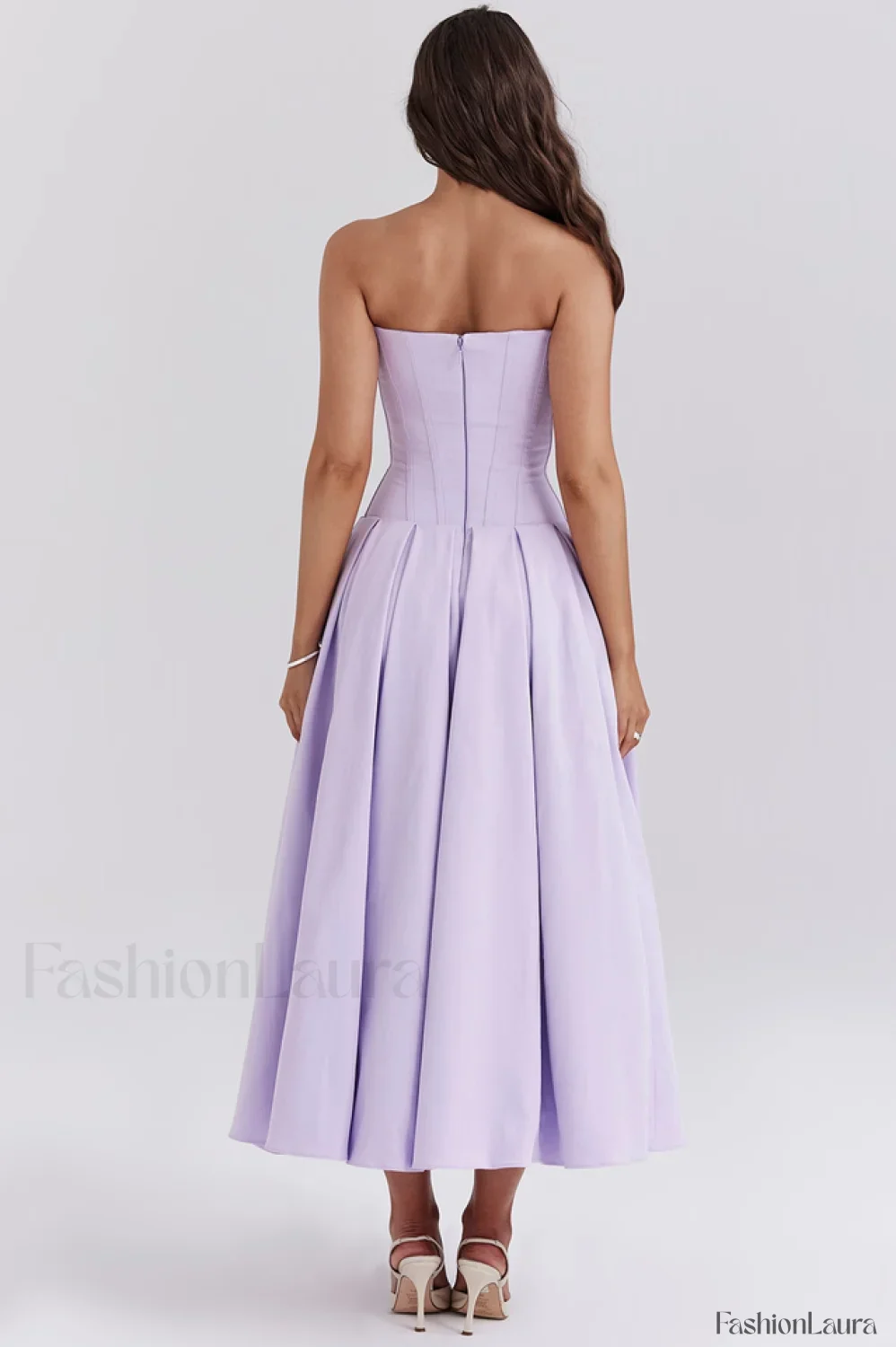 Lady Black Stylish Strapless Midi Dress - Image 100