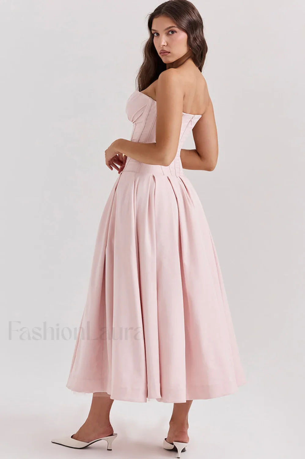 Lady Black Stylish Strapless Midi Dress - Image 21