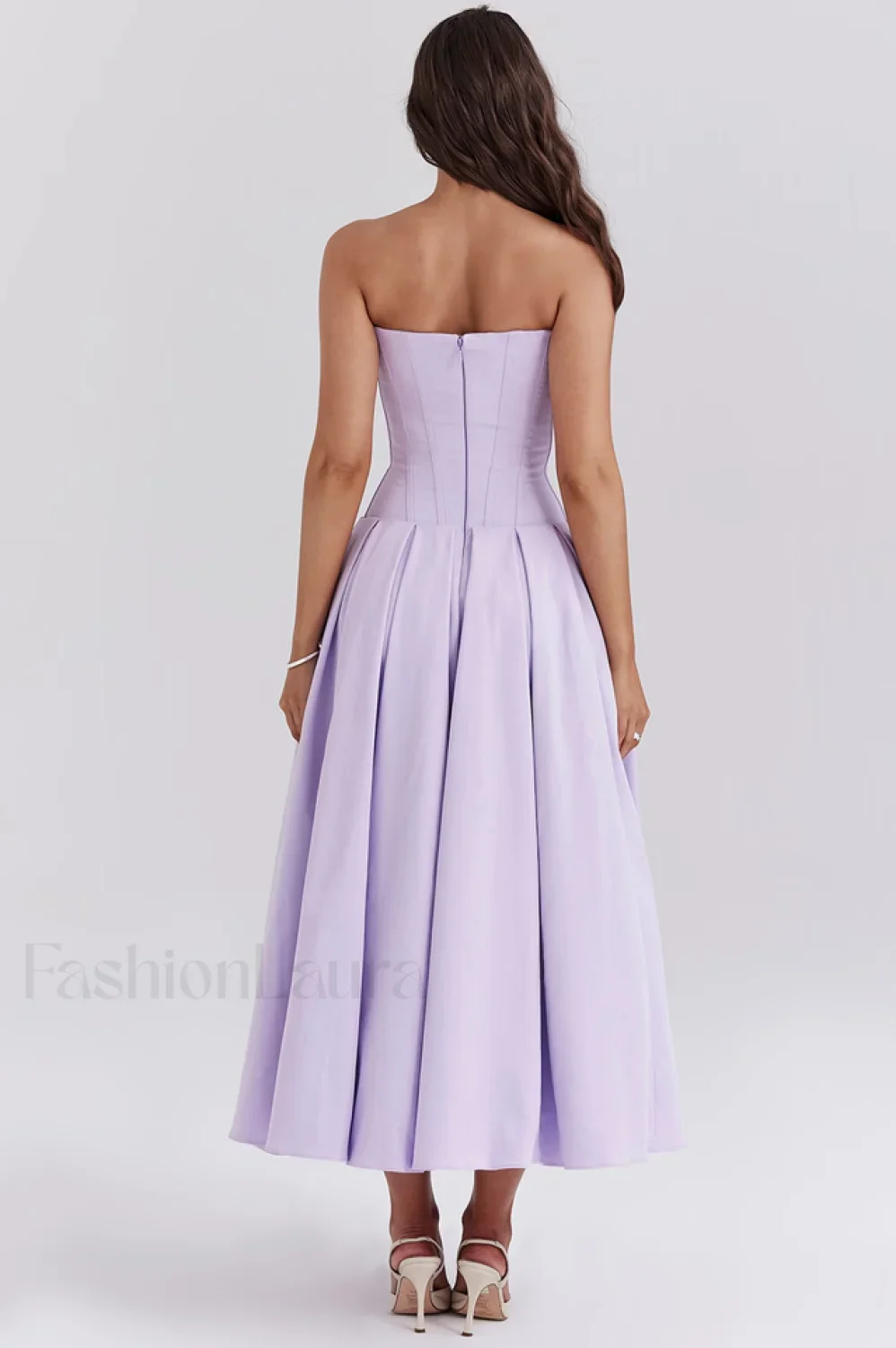 Lady Black Stylish Strapless Midi Dress - Image 36