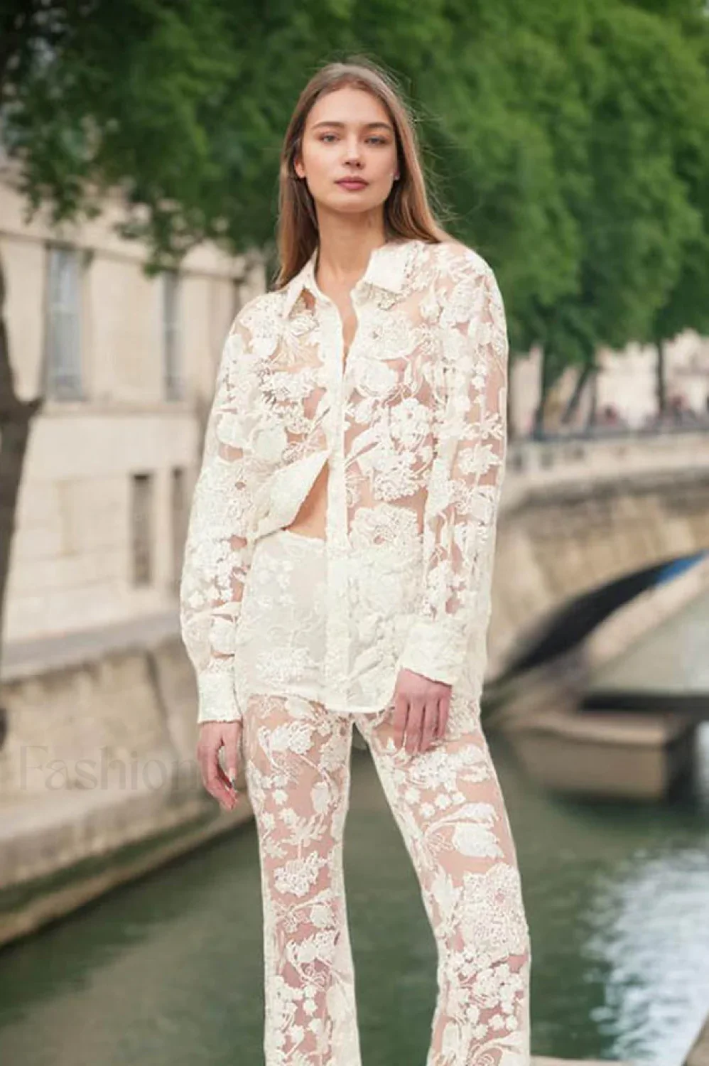 Lace Top Stylish & Pants Set - Image 3