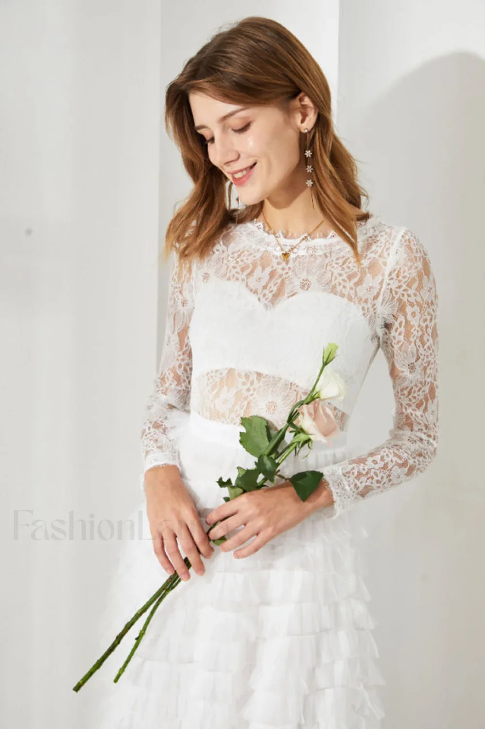 Lace Tiered Ruffle Charming Tulle Maxi Dress - Image 12