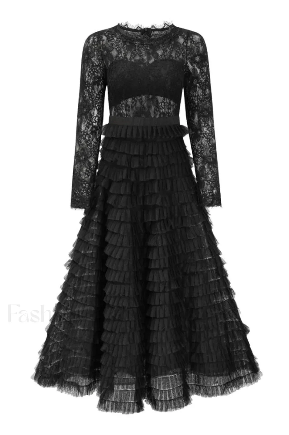 Lace Tiered Ruffle Charming Tulle Maxi Dress - Image 17