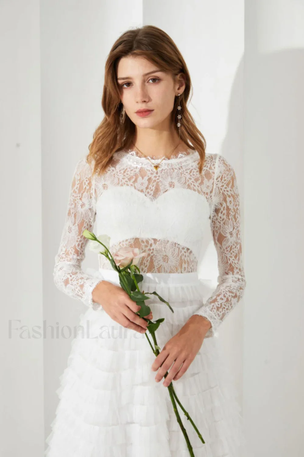 Lace Tiered Ruffle Charming Tulle Maxi Dress - Image 21