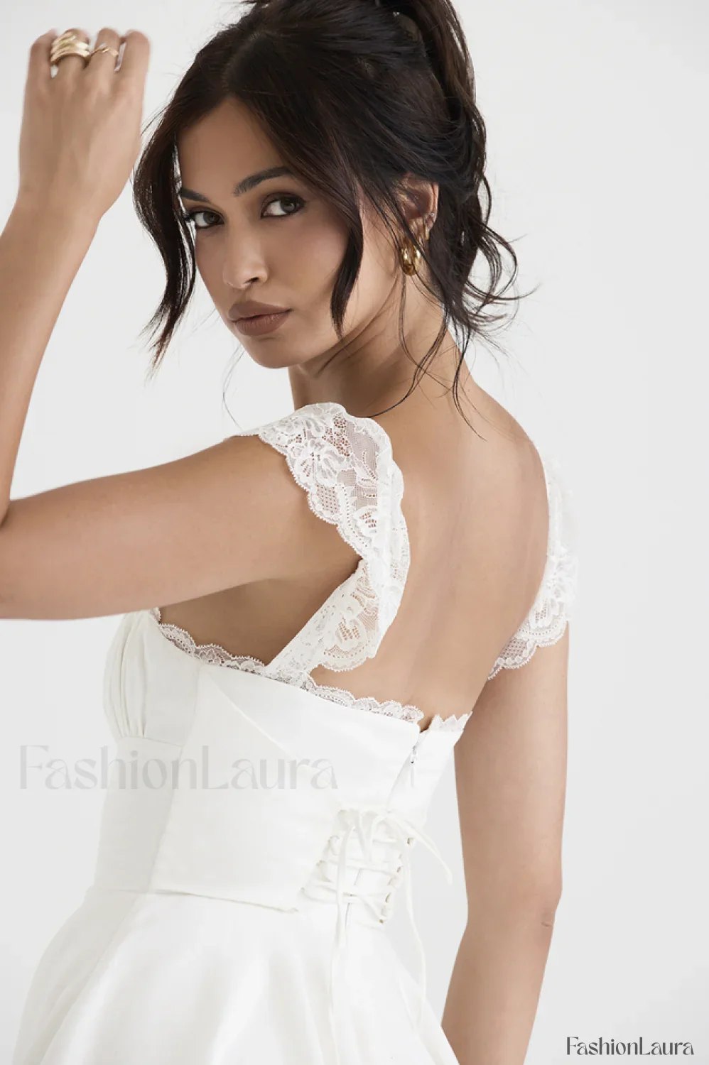 Lace A-Line Stylish Mini Dress - Image 27