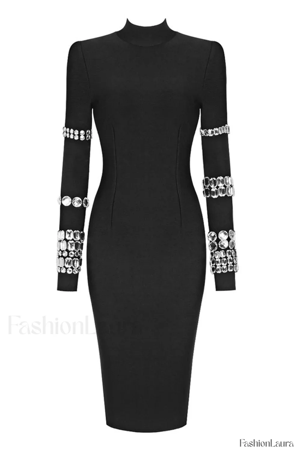 Kris Rhinestone Stylish Bodycon Dress - Image 39