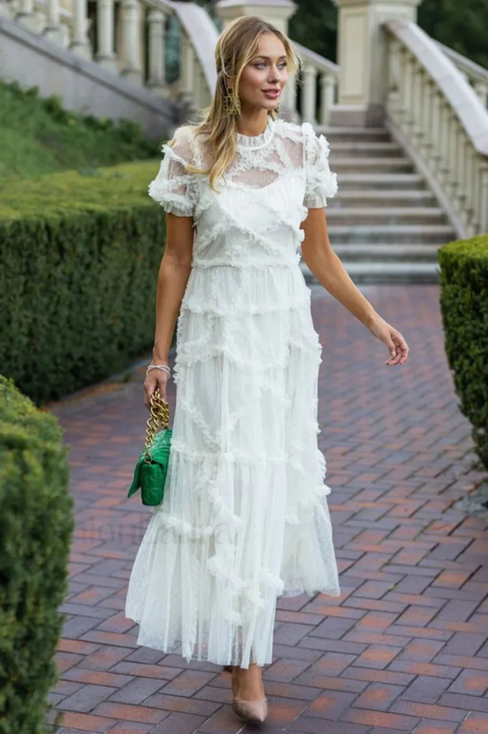 Kinley Ruched Ruffle Charming Hem Maxi Dress - Image 8