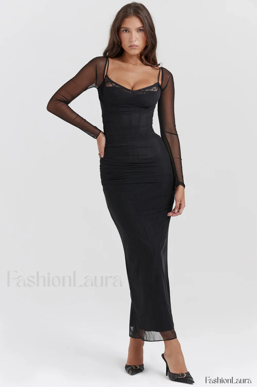 Katarina Black Stylish Maxi Dress - Image 28