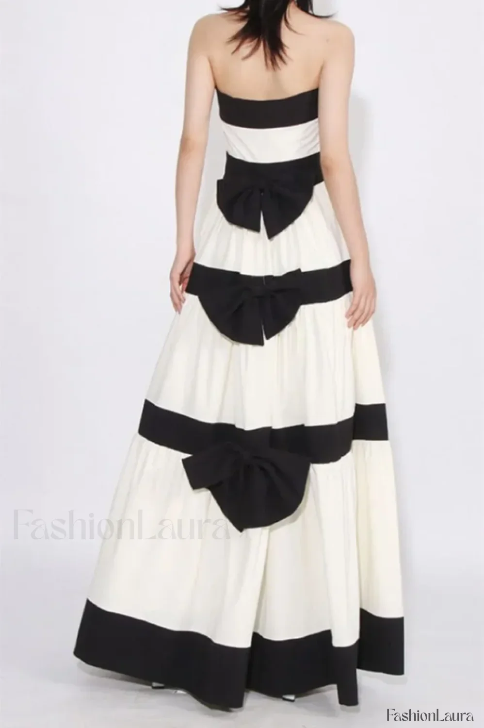 Karen Colorblock Stylish Bowknot Maxi Dress - Image 11