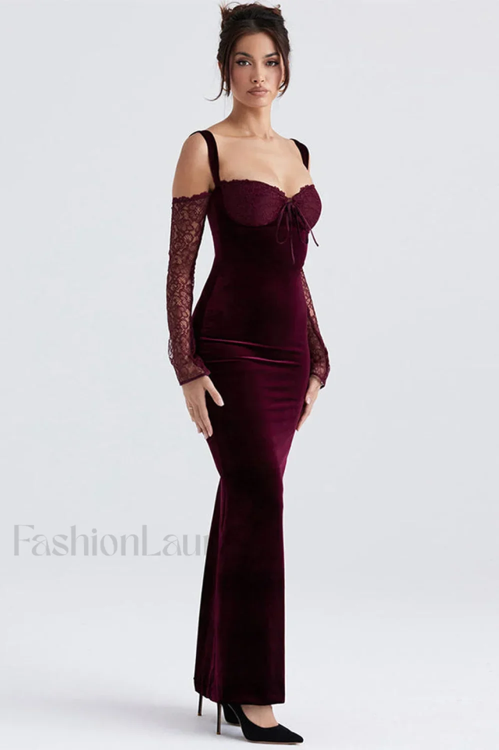 Kaia Evening Stylish Velvet Maxi Dress - Image 2