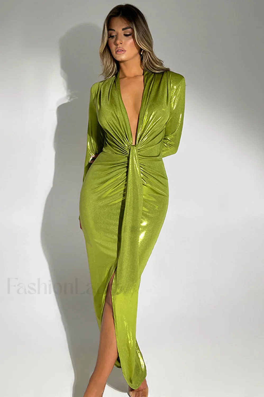 Juliette Metallic Stylish Tie Front Dress - Image 15