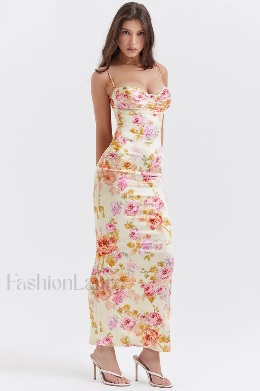 Josefina Ivory Stylish Floral Maxi Dress - Image 4