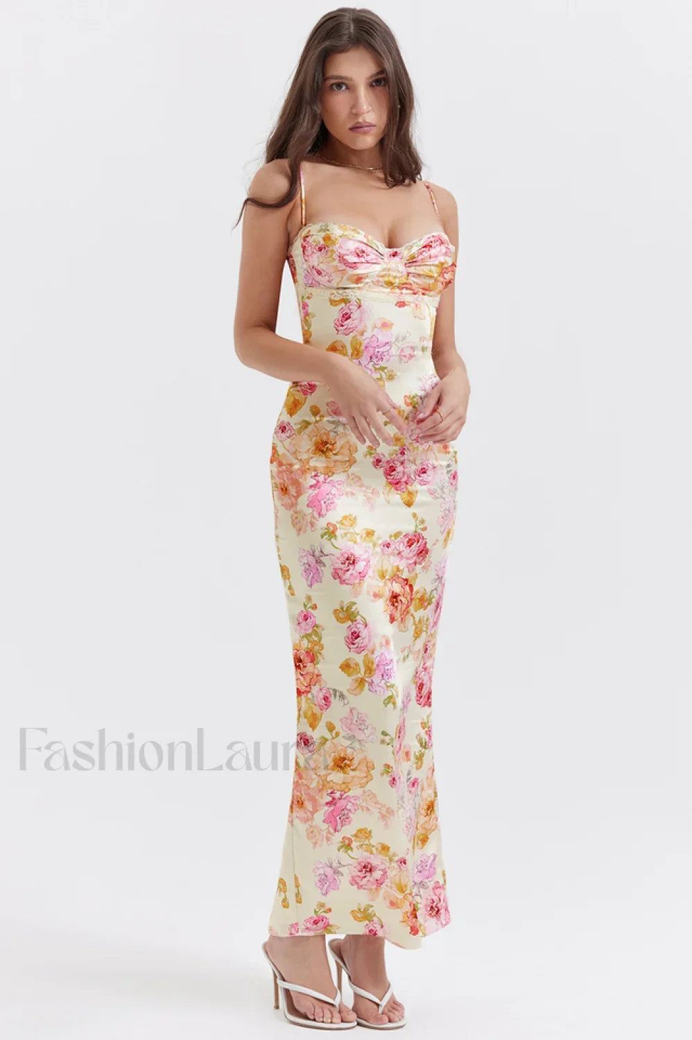 Josefina Ivory Stylish Floral Maxi Dress - Image 6