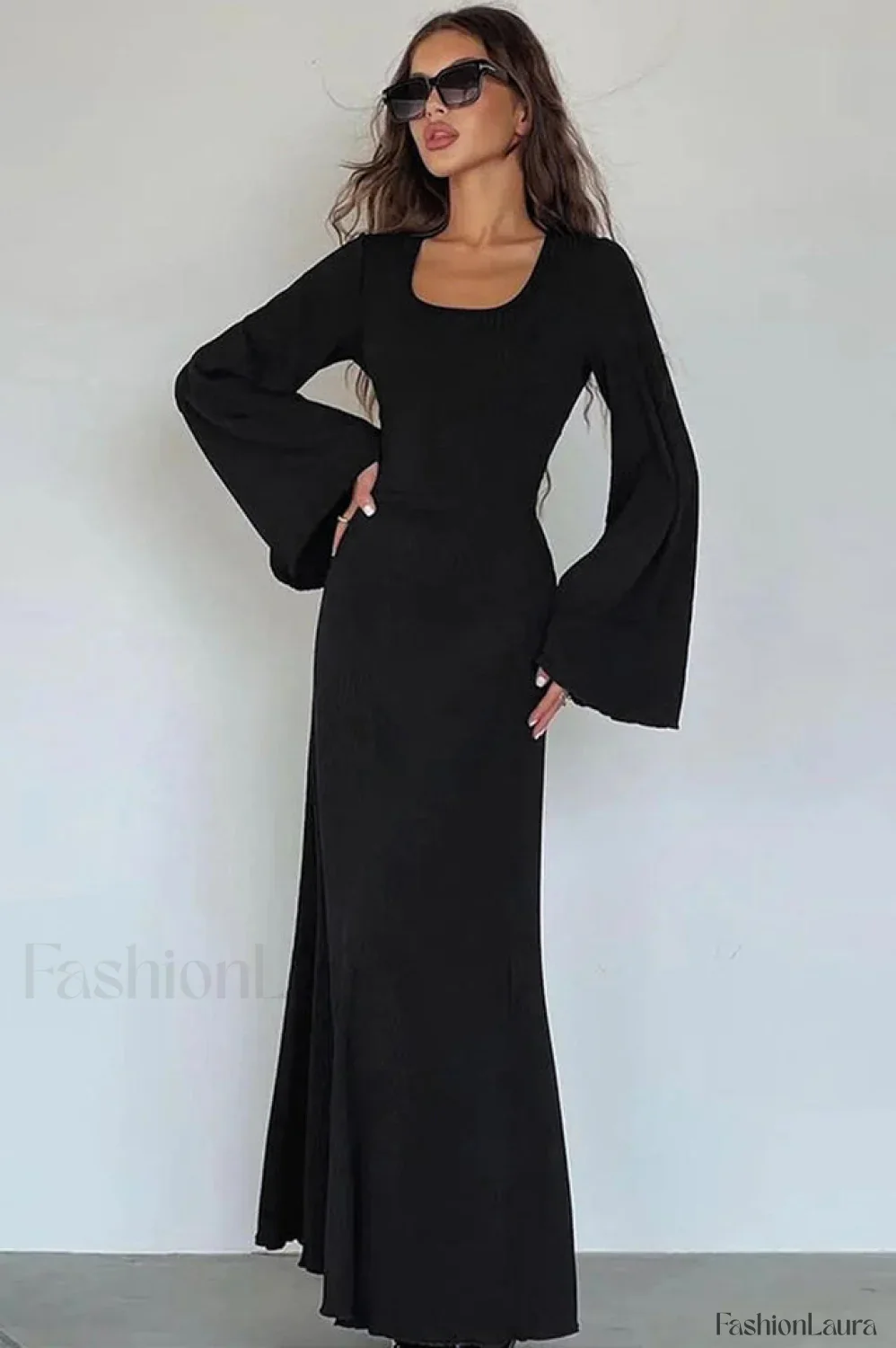 Jaye Long Stylish Sleeve Maxi Dress - Image 48