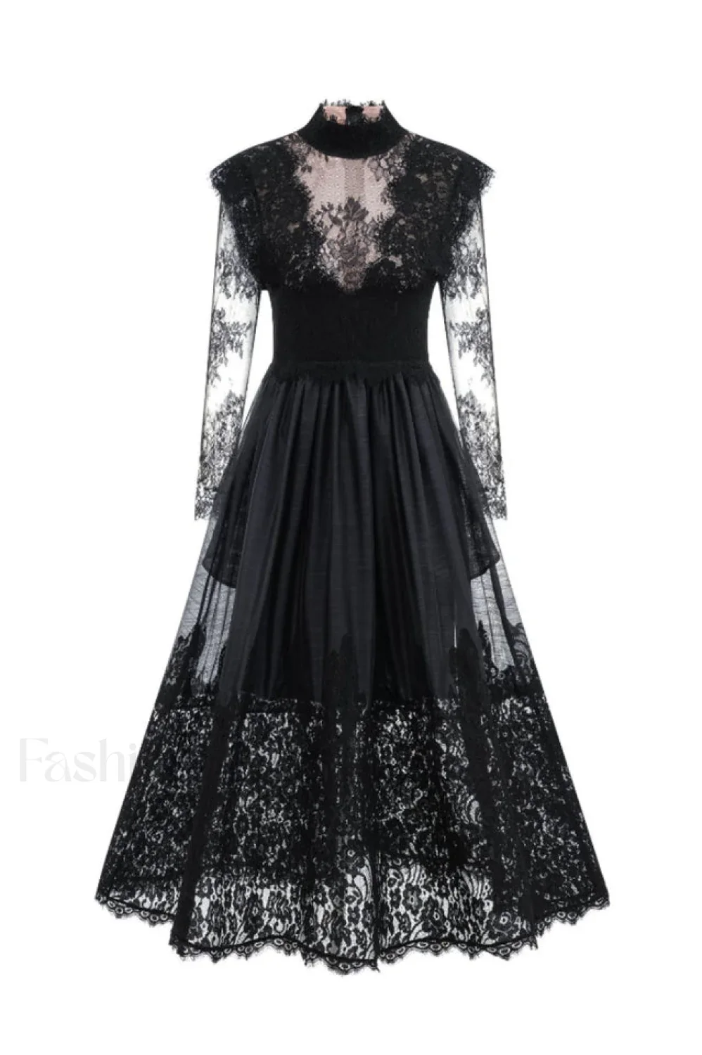 Jamie Black Floral Charming Lace Stitching Dress - Image 11