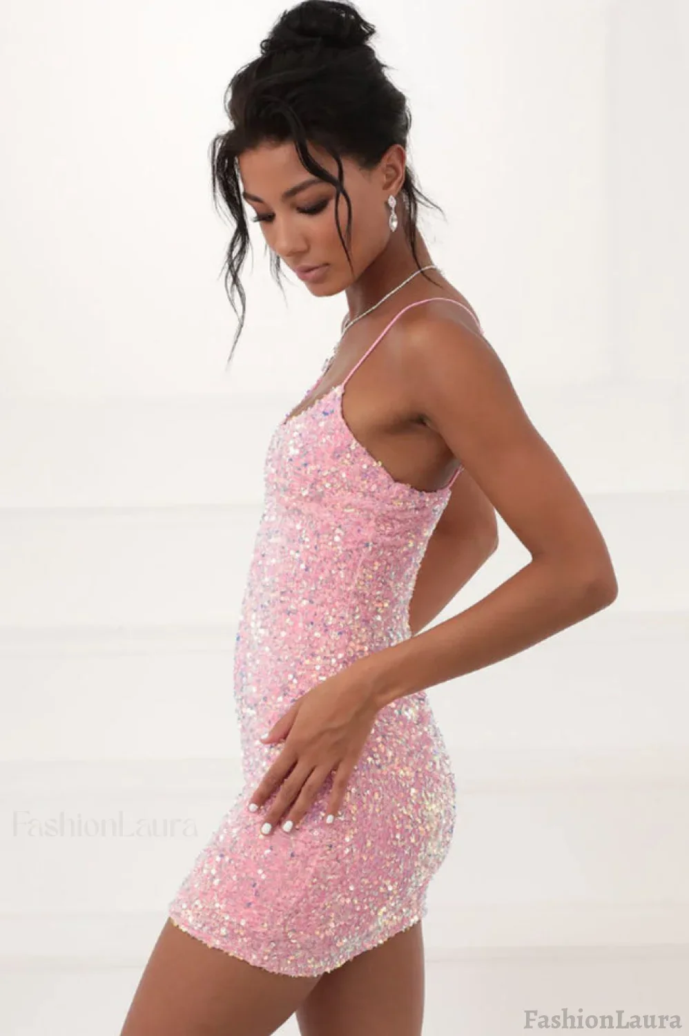 Iridescent Sequin Stylish Bodycon Dress - Image 3
