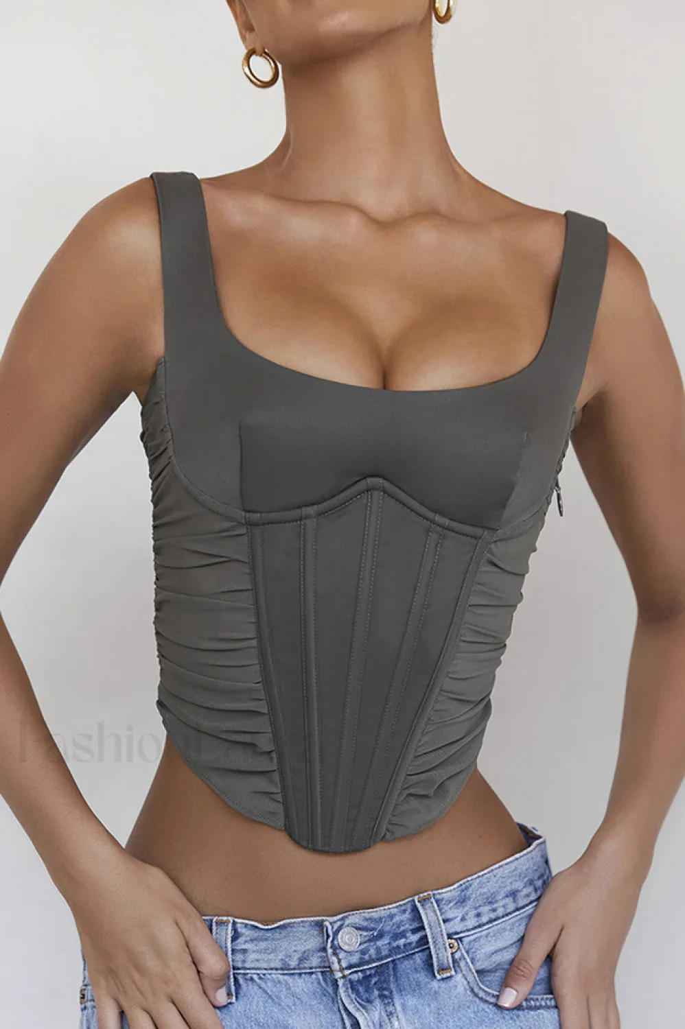 Gray Lace Stylish Back Corset - Image 10