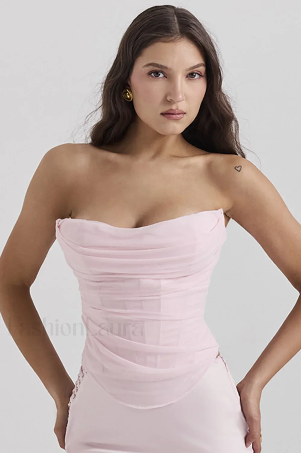 Georgie Ballerina Stylish Pink Strapless Corset - Image 8