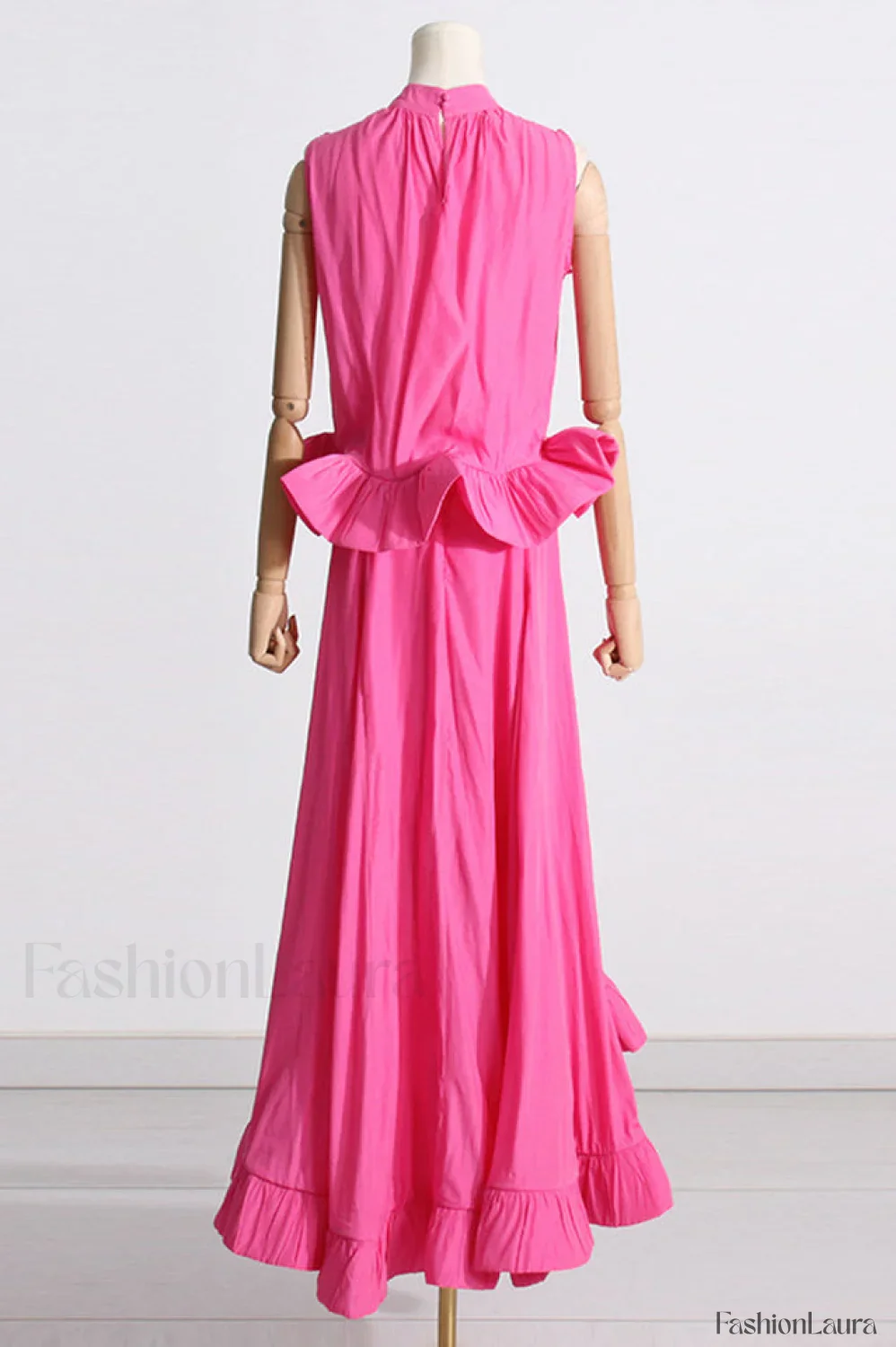 Elaine Pink Sleeveless Charming Ruffle Mermaid Set - Image 42