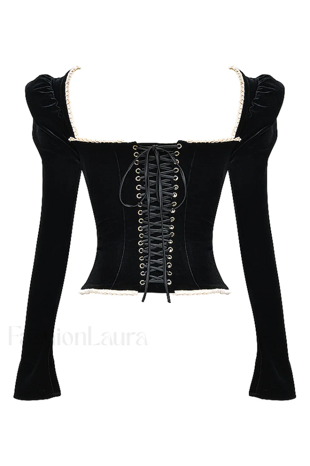Noa Black Stylish Velvet Corset - Image 12