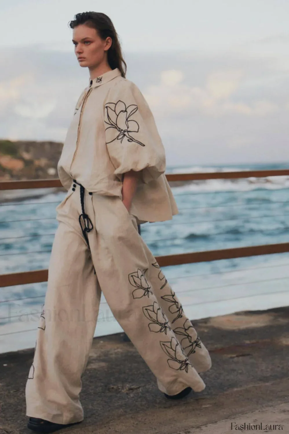 Lola Linen Embroidery Charming Shirt + Pants Set - Image 9