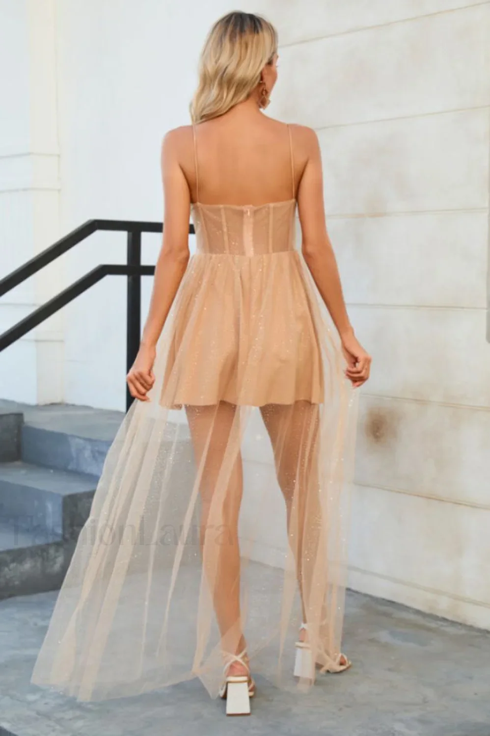 Crystal Embellished Stylish Corset Gown - Image 6