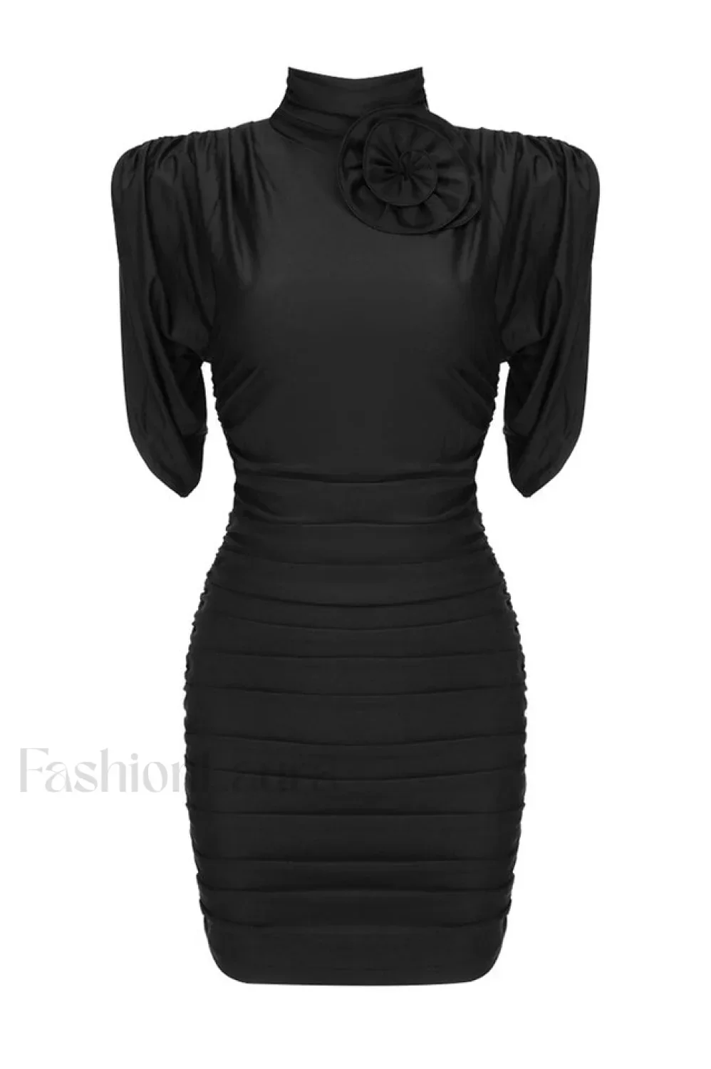 Rose-appliqu茅 Ruched Stylish Jersey Minidress - Image 13