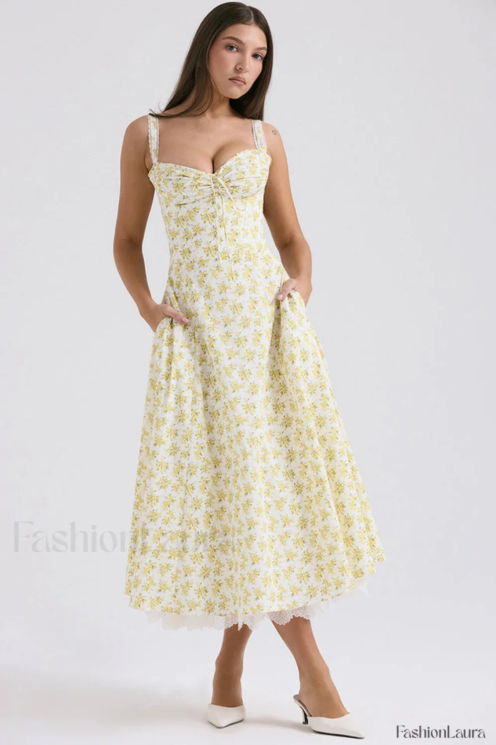Rosalee Print Stylish Cotton Sundress - Image 55