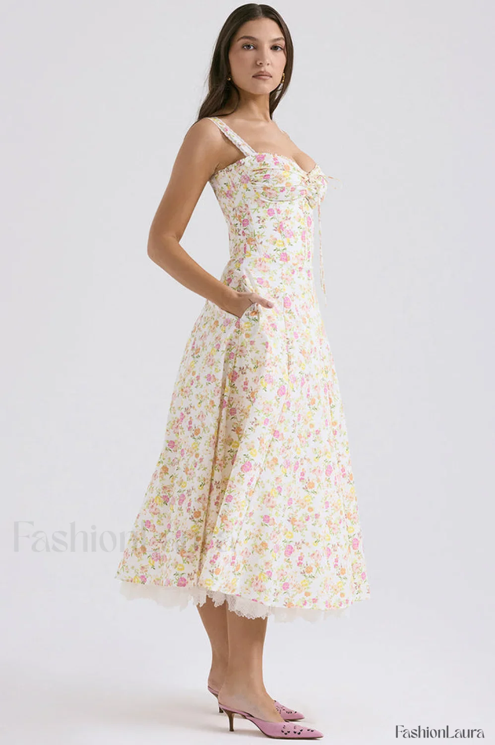 Rosalee Print Stylish Cotton Sundress - Image 60
