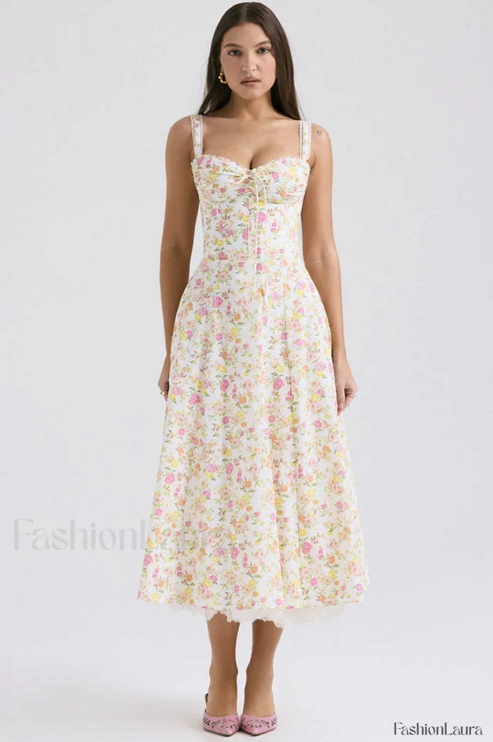 Rosalee Print Stylish Cotton Sundress - Image 61