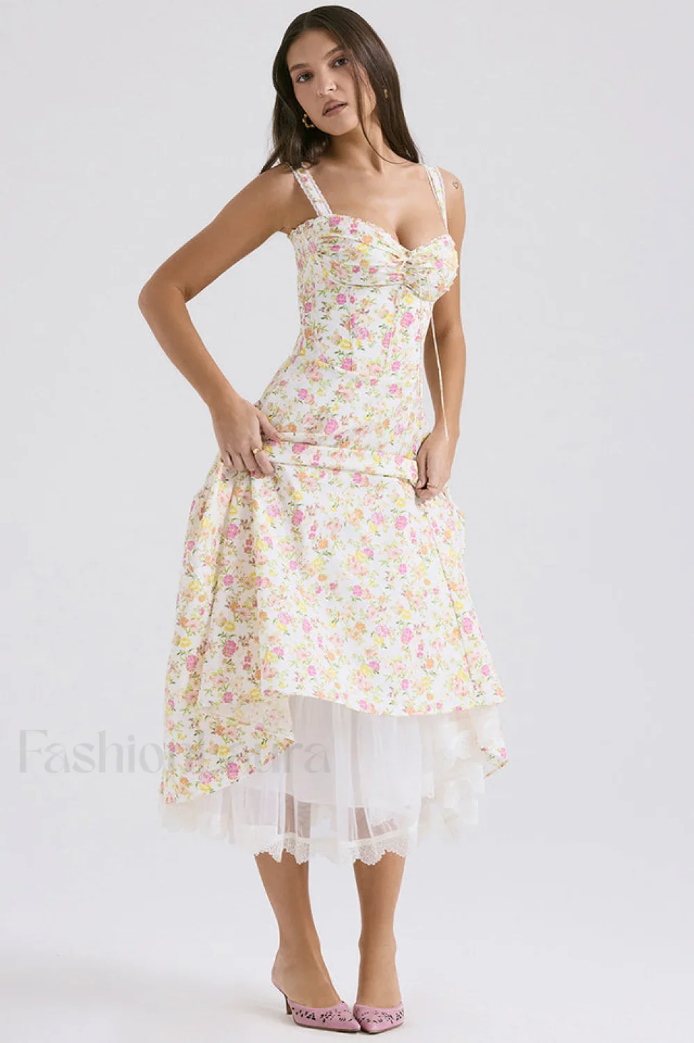 Rosalee Print Stylish Cotton Sundress - Image 8
